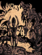  lino block, heart of darkness